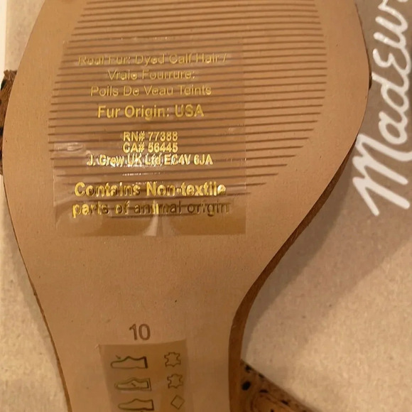 ⭐️HP⭐️NWT Madewell Animal Print Heels Sandals in Spotted Calf Hair brown size 10 - Picture 6 of 6